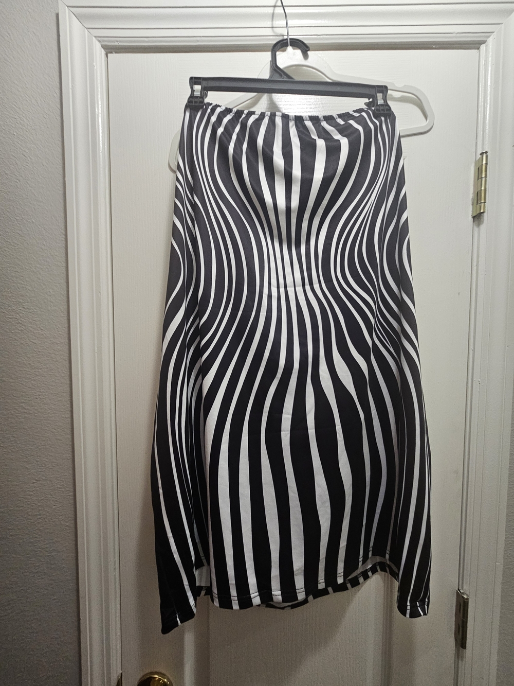 Black & White Striped A-Line Women’s Skirt